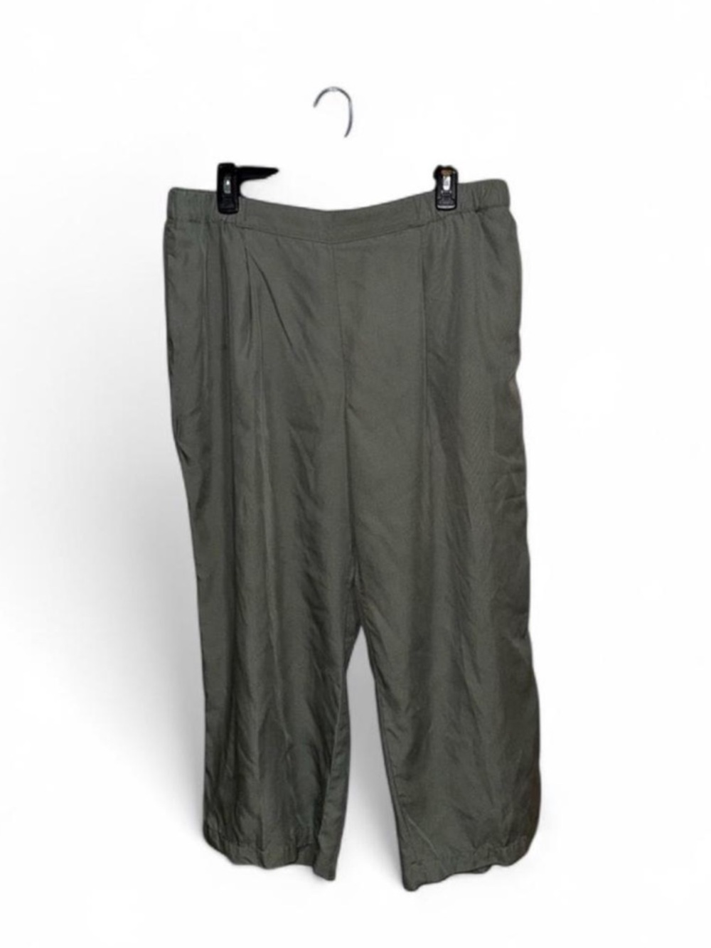 J. Jill Pull On Wide Leg Green Lyocell Cropped Trouser Pants Women’s Size Large